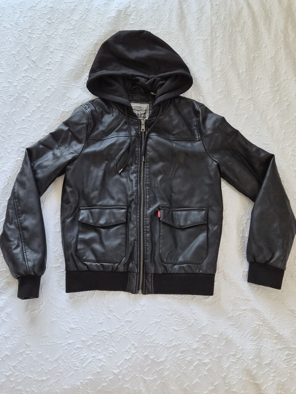 Levi's Faux Leather Bomber Jacket w/ Hood